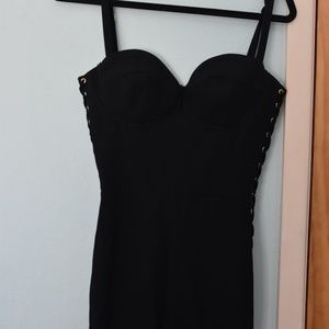 Unworn Sexy Fitted Black and Gold Bodysuit